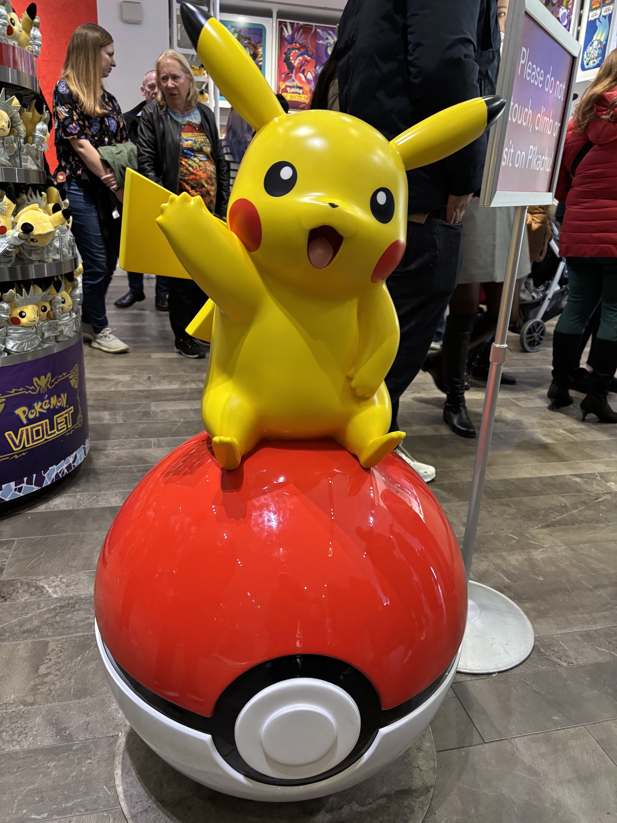 Image of the Pokemon Pikachu on a Poke ball.